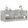 Mesa de centro con puertas de vidrio grs hormigón 102x50x42 cm en Mesas de centro | Comprar online en Foru.es