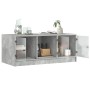 Mesa de centro con puertas de vidrio grs hormigón 102x50x42 cm en Mesas de centro | Comprar online en Foru.es