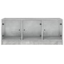 Mesa de centro con puertas de vidrio grs hormigón 102x50x42 cm en Mesas de centro | Comprar online en Foru.es