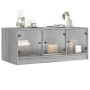 Mesa de centro con puertas de vidrio gris Sonoma 102x50x42 cm en Mesas de centro | Comprar online en Foru.es