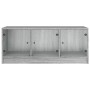 Mesa de centro con puertas de vidrio gris Sonoma 102x50x42 cm en Mesas de centro | Comprar online en Foru.es