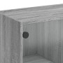 Mesa de centro con puertas de vidrio gris Sonoma 102x50x42 cm en Mesas de centro | Comprar online en Foru.es