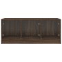 Mesa de centro con puertas de vidrio marrón roble 102x50x42 cm en Mesas de centro | Comprar online en Foru.es