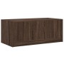 Mesa de centro con puertas de vidrio marrón roble 102x50x42 cm en Mesas de centro | Comprar online en Foru.es