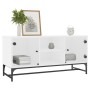 Mueble de TV con puertas de vidrio blanco 102x37x50 cm en Muebles TV | Comprar online en Foru.es