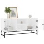 Mueble de TV con puertas de vidrio blanco 102x37x50 cm en Muebles TV | Comprar online en Foru.es