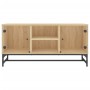 Mueble de TV con puertas de vidrio roble Sonoma 102x37x50 cm en Muebles TV | Comprar online en Foru.es