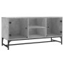 Mueble de TV con puertas de vidrio gris hormigón 102x37x50 cm en Muebles TV | Comprar online en Foru.es