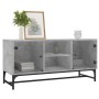 Mueble de TV con puertas de vidrio gris hormigón 102x37x50 cm en Muebles TV | Comprar online en Foru.es