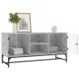 Mueble de TV con puertas de vidrio gris hormigón 102x37x50 cm en Muebles TV | Comprar online en Foru.es