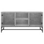 Mueble de TV con puertas de vidrio gris hormigón 102x37x50 cm en Muebles TV | Comprar online en Foru.es