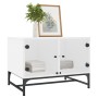 Mesa de centro con puertas de vidrio blanca 68,5x50x50 cm en Mesas de centro | Comprar online en Foru.es
