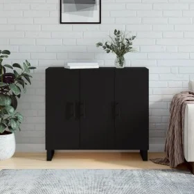 Black engineered wood sideboard 90x34x80 cm by vidaXL, Sideboards - Ref: Foro24-828133, Price: 97,63 €, Discount: %