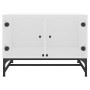 Mesa de centro con puertas de vidrio blanca 68,5x50x50 cm en Mesas de centro | Comprar online en Foru.es