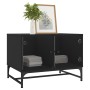 Mesa de centro con puertas de vidrio negra 68,5x50x50 cm en Mesas de centro | Comprar online en Foru.es