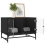 Mesa de centro con puertas de vidrio negra 68,5x50x50 cm en Mesas de centro | Comprar online en Foru.es