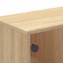 Mesa de centro con puertas de vidrio roble Sonoma 68,5x50x50 cm en Mesas de centro | Comprar online en Foru.es