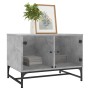 Mesa de centro puertas de vidrio gris hormigón 68,5x50x50 cm en Mesas de centro | Comprar online en Foru.es