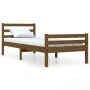 Estructura de cama madera maciza marrón miel 75x190 cm de vidaXL, Camas y somieres - Ref: Foro24-814782, Precio: 99,60 €, Des...