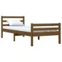 Estructura de cama madera maciza marrón miel 75x190 cm de vidaXL, Camas y somieres - Ref: Foro24-814782, Precio: 99,60 €, Des...