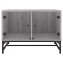 Mesa de centro con puertas de vidrio gris Sonoma 68,5x50x50 cm en Mesas de centro | Comprar online en Foru.es