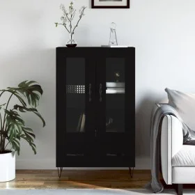 Tall black engineered wood sideboard 69.5x31x115 cm by vidaXL, Sideboards - Ref: Foro24-828293, Price: 86,89 €, Discount: %
