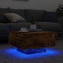 Mesa de centro con luces LED roble ahumado 55x55x31 cm en Mesas de centro | Comprar online en Foru.es