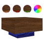 Mesa de centro con luces LED roble marrón 55x55x31 cm en Mesas de centro | Comprar online en Foru.es