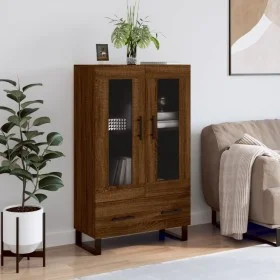 Aparador alto madera de ingeniería roble marrón 69,5x31x115 cm de vidaXL, Aparadores - Ref: Foro24-828331, Precio: 95,20 €, D...