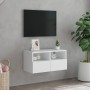 Mueble de TV de pared madera de ingeniería blanco 60x30x30 cm en Muebles TV | Comprar online en Foru.es