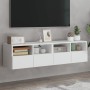 Muebles TV de pared 2 uds madera ingeniería blanco 60x30x30 cm en Muebles TV | Comprar online en Foru.es