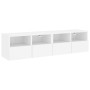Muebles TV de pared 2 uds madera ingeniería blanco 60x30x30 cm en Muebles TV | Comprar online en Foru.es