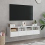 Muebles TV de pared 2 uds madera ingeniería blanco 60x30x30 cm en Muebles TV | Comprar online en Foru.es