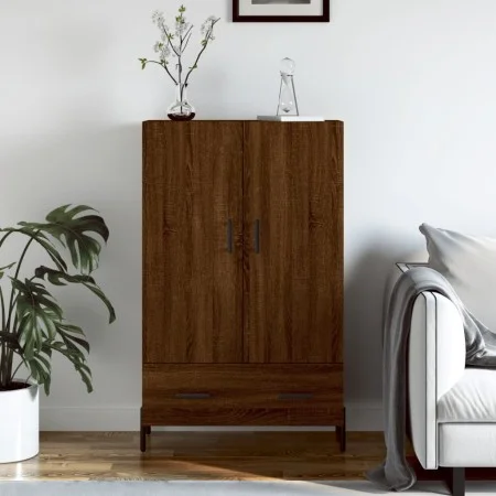 Tall engineered wood sideboard in brown oak 69.5x31x115 cm by vidaXL, Sideboards - Ref: Foro24-828251, Price: 73,19 €, Discou...