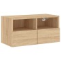 Mueble de TV de pared madera ingeniería roble Sonoma 60x30x30cm en Muebles TV | Comprar online en Foru.es