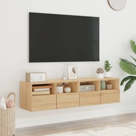 Muebles de TV de pared 2 uds madera roble Sonoma 60x30x30 cm en Muebles TV | Comprar online en Foru.es