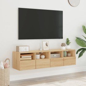 Muebles de TV de pared 2 uds madera roble Sonoma 60x30x30 cm en Muebles TV | Comprar online en Foru.es