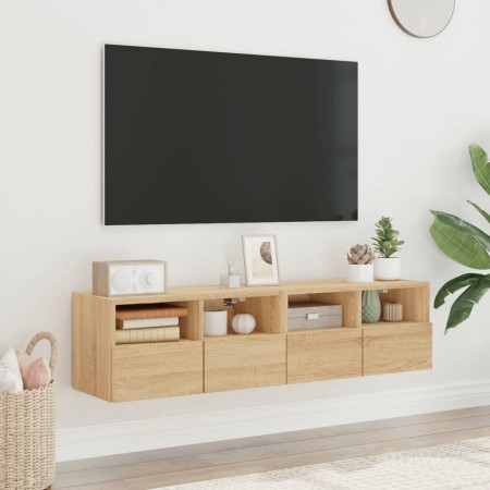 Muebles de TV de pared 2 uds madera roble Sonoma 60x30x30 cm en Muebles TV | Comprar online en Foru.es