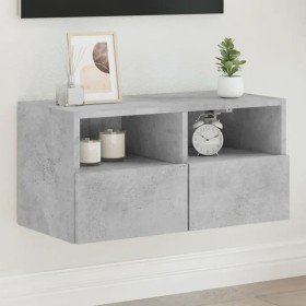 Mueble de pared TV madera ingeniería gris hormigón 60x30x30 cm en Muebles TV | Comprar online en Foru.es