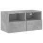 Mueble de pared TV madera ingeniería gris hormigón 60x30x30 cm en Muebles TV | Comprar online en Foru.es