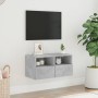 Mueble de pared TV madera ingeniería gris hormigón 60x30x30 cm en Muebles TV | Comprar online en Foru.es