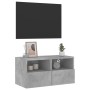 Mueble de pared TV madera ingeniería gris hormigón 60x30x30 cm en Muebles TV | Comprar online en Foru.es