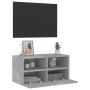 Mueble de pared TV madera ingeniería gris hormigón 60x30x30 cm en Muebles TV | Comprar online en Foru.es