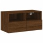 Mueble de pared TV madera ingeniería marrón roble 60x30x30 cm en Muebles TV | Comprar online en Foru.es