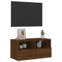 Mueble de pared TV madera ingeniería marrón roble 60x30x30 cm en Muebles TV | Comprar online en Foru.es