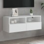 Mueble de pared para TV madera de ingeniería blanco 80x30x30 cm en Muebles TV | Comprar online en Foru.es