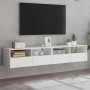 Muebles de pared TV 2 uds madera ingeniería blanco 80x30x30 cm en Muebles TV | Comprar online en Foru.es