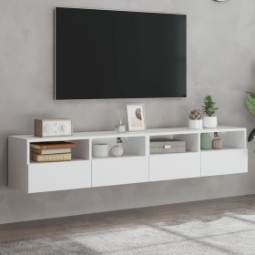 Muebles de pared TV 2 uds madera ingeniería blanco 80x30x30 cm en Muebles TV | Comprar online en Foru.es