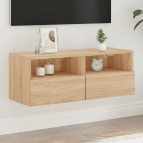 Mueble de pared TV madera ingeniería roble Sonoma 80x30x30 cm en Muebles TV | Comprar online en Foru.es