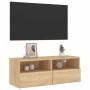 Mueble de pared TV madera ingeniería roble Sonoma 80x30x30 cm en Muebles TV | Comprar online en Foru.es
